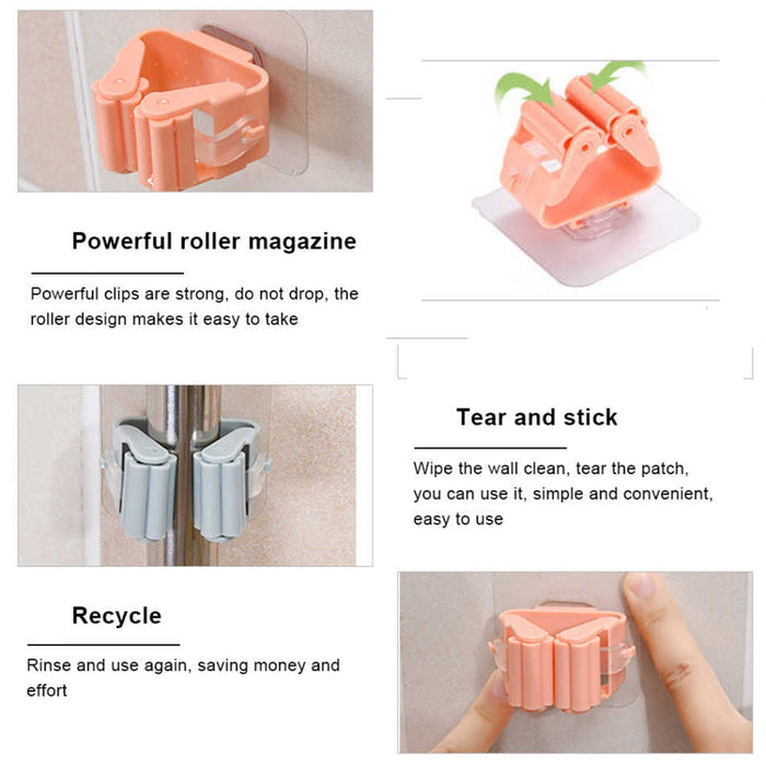Magic Sticker Series Self Adhesive Mop and Broom Holder - Image 7