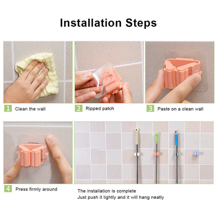 Magic Sticker Series Self Adhesive Mop and Broom Holder - Image 6