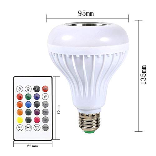 Wireless Bluetooth Sensor 12W Music Multicolor LED Bulb with Remote Controller - Image 5