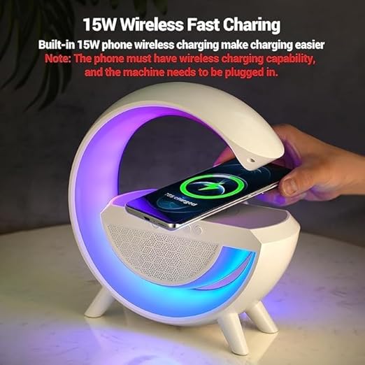 G Lamp Speaker - 3-in-1 Bluetooth Speaker with Fast Wireless Charging (1 Pc) - Image 9