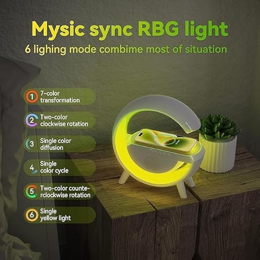 G Lamp Speaker - 3-in-1 Bluetooth Speaker with Fast Wireless Charging (1 Pc) - Image 11
