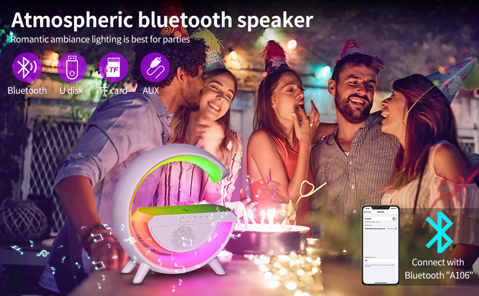 G Lamp Speaker - 3-in-1 Bluetooth Speaker with Fast Wireless Charging (1 Pc) - Image 4